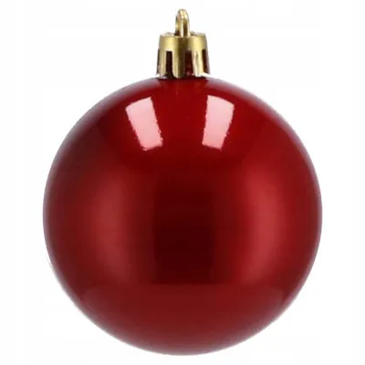 Vianočné banky červené mix - 4/5/6cm, sada 30ks