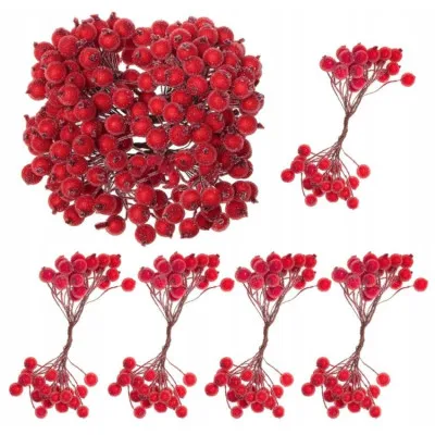 Vianočné jarabiny zmrznuté červené sada 200ks