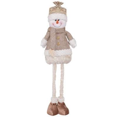 Vianočný snehuliak nastaviteľný 50-75 cm, béžovo-hnedý