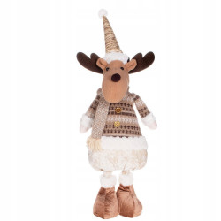 Vianočný sob nasatviteľný 42-67 cm, béžovo-hnedý