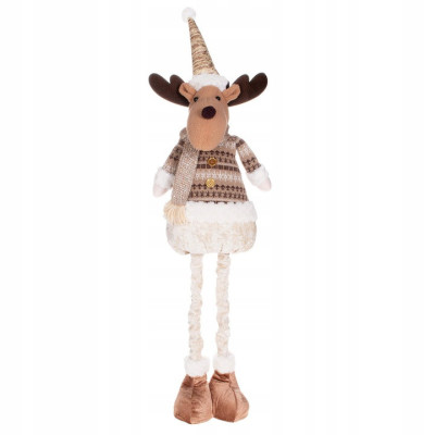 Vianočný sob nasatviteľný 42-67 cm, béžovo-hnedý