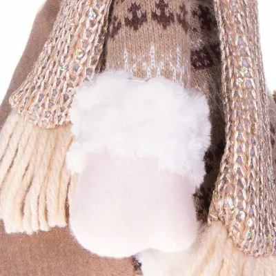 Vianočný sob nasatviteľný 42-67 cm, béžovo-hnedý