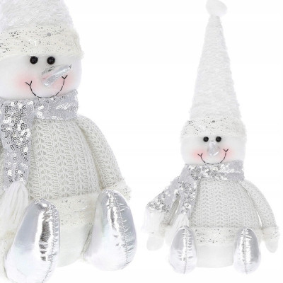 Vianočné Snehuliak 43 cm, biely