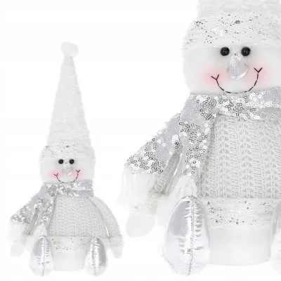 Vianočné Snehuliak 43 cm, biely
