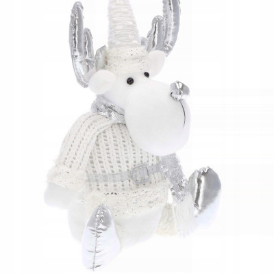 Vianočný Sob 37 cm, biely