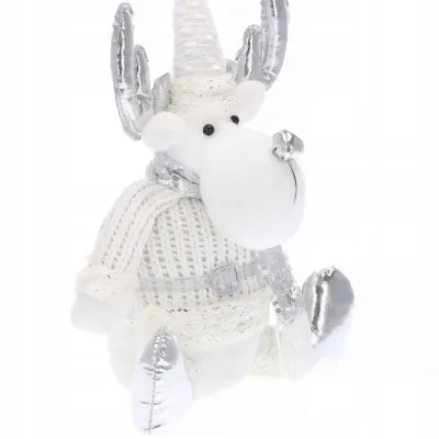 Vianočný Sob 37 cm, biely