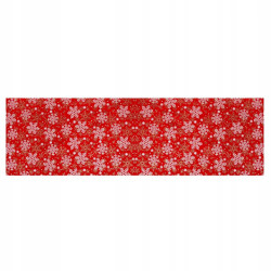 Vianočný obrus 180x33 cm Vločky, červený