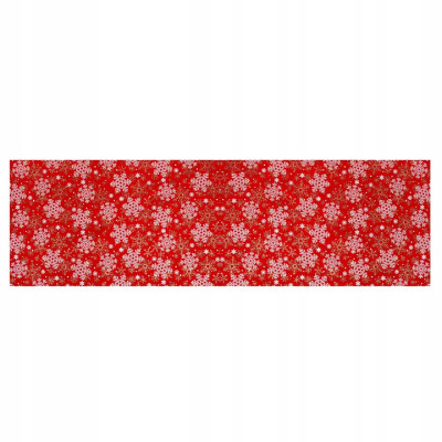 Vianočný obrus 180x33 cm Vločky, červený