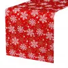 Vianočný obrus 180x33 cm Vločky, červený