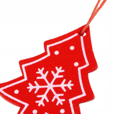 Vianočné ozdoby - Stromčeky s vločkami, sada 3ks