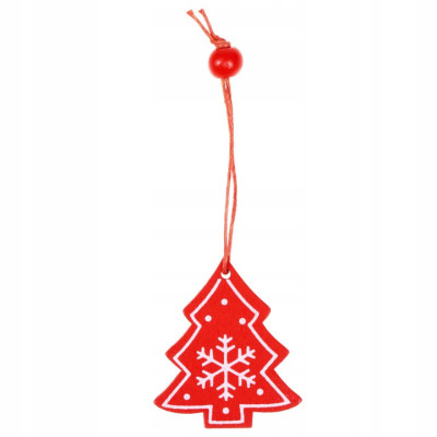 Vianočné ozdoby - Stromčeky s vločkami, sada 3ks