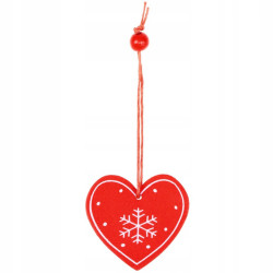 Vianočné ozdoby - Srdce s vločkami, sada 3ks