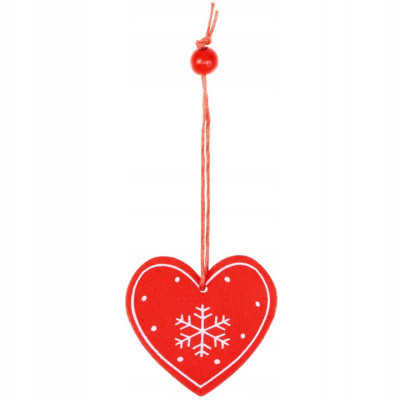 Vianočné ozdoby - Srdce s vločkami, sada 3ks
