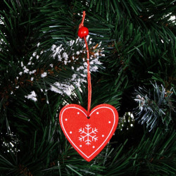 Vianočné ozdoby - Srdce s vločkami, sada 3ks