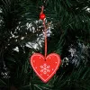 Vianočné ozdoby - Srdce s vločkami, sada 3ks