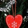 Vianočné ozdoby - Srdce s vločkami, sada 3ks