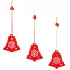 Vianočné ozdoby - Zvončeky s vločkami, sada 3ks