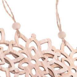 Vianočné drevené ozdoby - Kvety, súprava 6ks