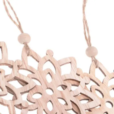 Vianočné drevené ozdoby - Kvety, súprava 6ks