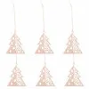 Vianočné drevené ozdoby - Stromčeky, súprava 6ks