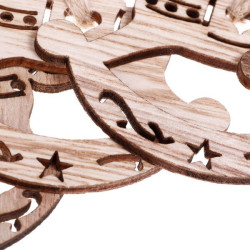 Vianočné drevené ozdoby - Hojdací koníci, sada 6ks