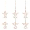 Vianočné drevené ozdoby - Anjeli, súprava 6ks