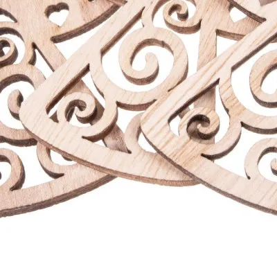 Vianočné drevené ozdoby - Anjeli, súprava 6ks