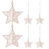 Vianočné drevené ozdoby - Hviezdy, súprava 6ks