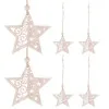 Vianočné drevené ozdoby - Hviezdy, súprava 6ks