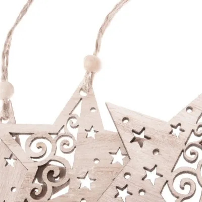 Vianočné drevené ozdoby - Hviezdy, súprava 6ks