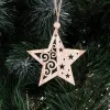 Vianočné drevené ozdoby - Hviezdy, súprava 6ks