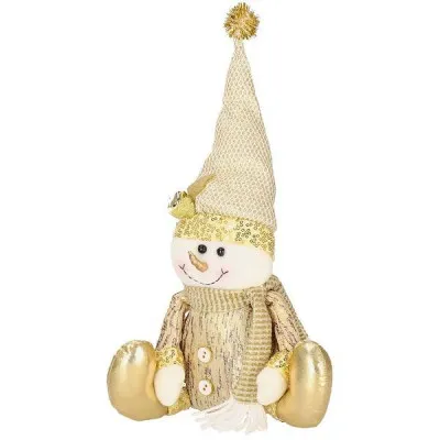 Vianočné Snehuliak 38 cm, zlatý