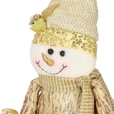 Vianočné Snehuliak 38 cm, zlatý