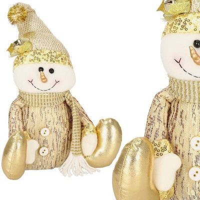 Vianočné Snehuliak 38 cm, zlatý