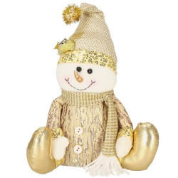 Vianočné Snehuliak 38 cm, zlatý