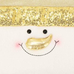 Obliečka na vankúš 40x40 cm Snehuliak, bielo-zlatý