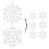 Vianočné ozdoby - Snehové vločky s trblietkami 8cm, biele, sada 8ks