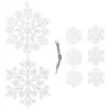 Vianočné ozdoby - Snehové vločky s trblietkami 8cm, biele, sada 8ks