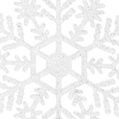 Vianočné ozdoby - Snehové vločky s trblietkami 8cm, biele, sada 8ks