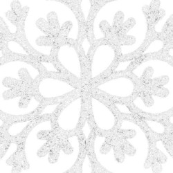 Vianočné ozdoby - Snehové vločky s trblietkami 8cm, biele, sada 8ks