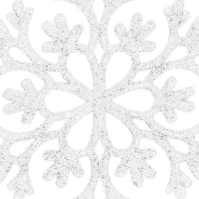 Vianočné ozdoby - Snehové vločky s trblietkami 8cm, biele, sada 8ks