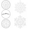 Vianočné ozdoby - Snehové vločky s trblietkami 8cm, biele, sada 8ks