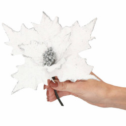 Vianočná hviezda na stonke 28x23 cm biela