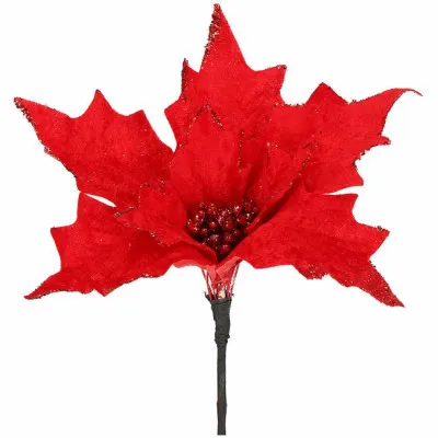 Vianočná hviezda na stonke 24x15 cm červená