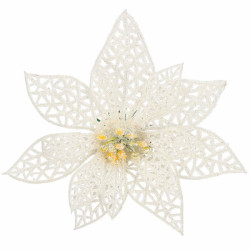 Vianočná hviezda s klipom 11x11 cm biela