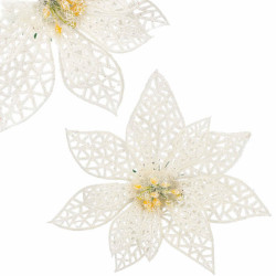 Vianočná hviezda s klipom 11x11 cm biela