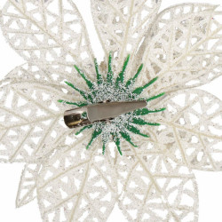 Vianočná hviezda s klipom 11x11 cm biela