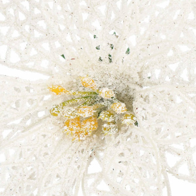 Vianočná hviezda s klipom 11x11 cm biela