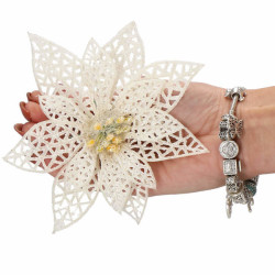 Vianočná hviezda s klipom 11x11 cm biela