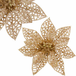 Vianočná hviezda s klipom 9x9 cm zlatá